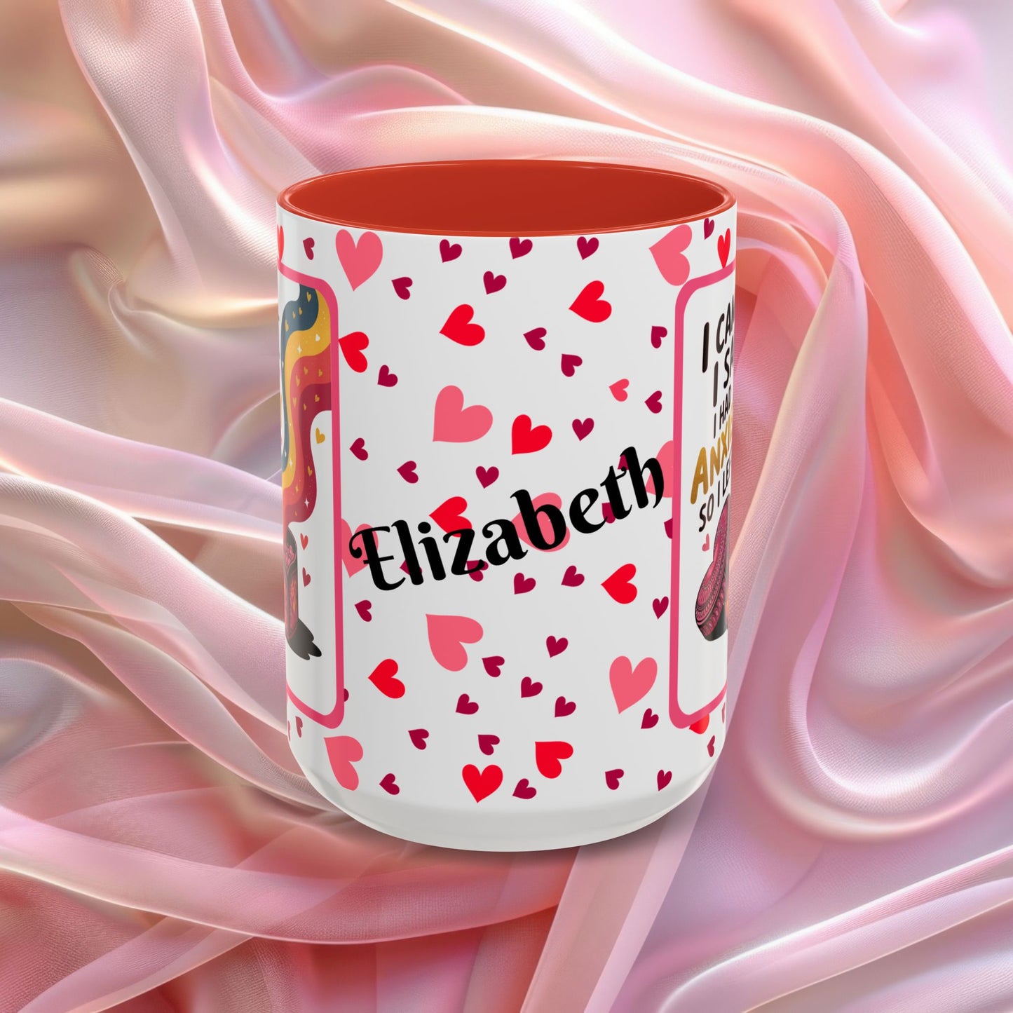 I Came I Saw Valentines mug with bold motivational message, empowering Valentine coffee cup design