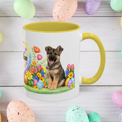 Shop our german shepherd sable puppy easter mug featuring the 15oz style option from MySisterIsASurvivor.