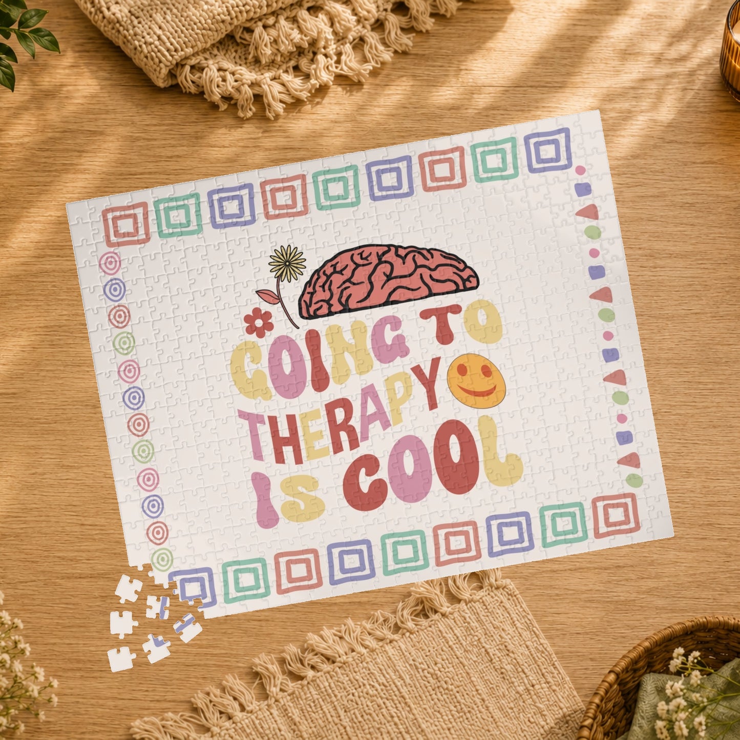 Going to Therapy Is Cool - Affirmation Puzzle Gift for Survivors and Puzzle Lovers