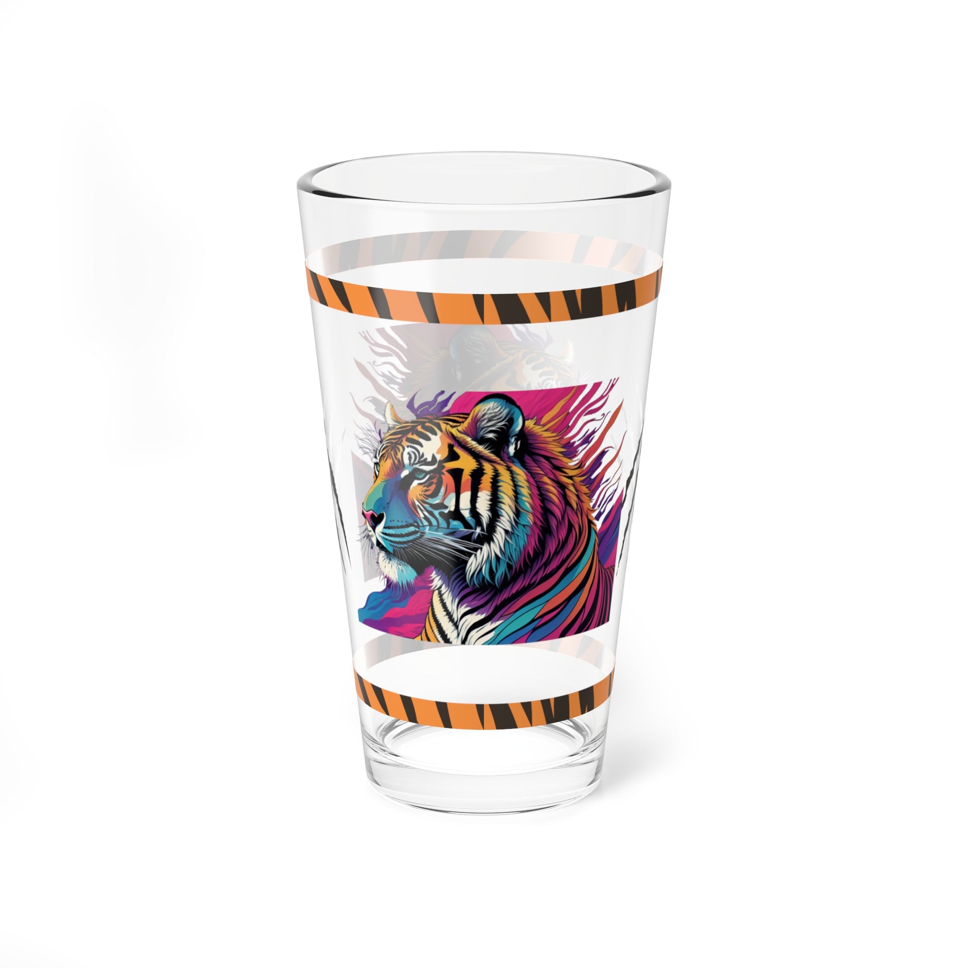 Majestic Mindfulness 16oz Tiger Pint Glass - Inspiring Strength, Courage, and Empowerment