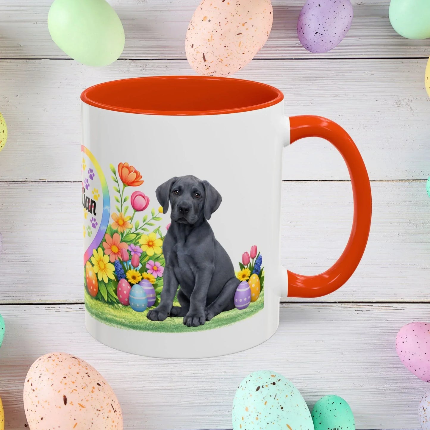 Shop our great dane blue puppy easter mug featuring the 11oz style option from MySisterIsASurvivor.