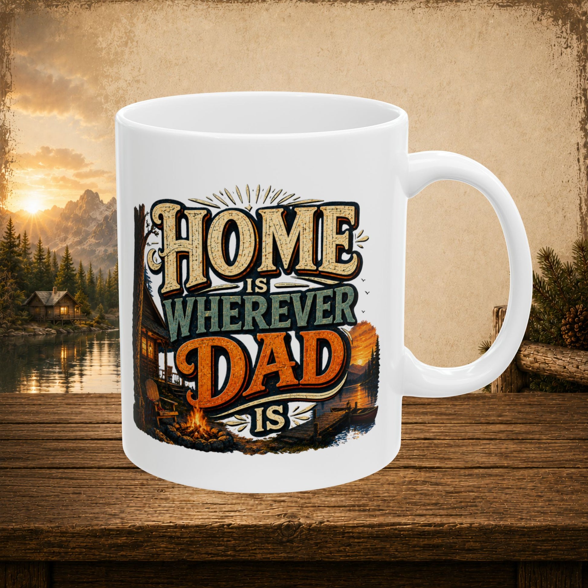 Home is wherever dad is personalized mug, sentimental Father’s Day gift