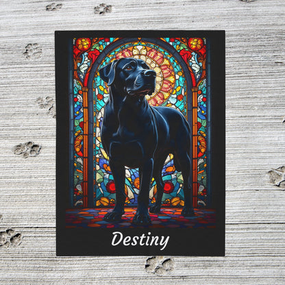 Rottweiler Rare Black Coat Blanket, Velveteen Plush Stained Glass Dog Throw, Personalized Pet Gift