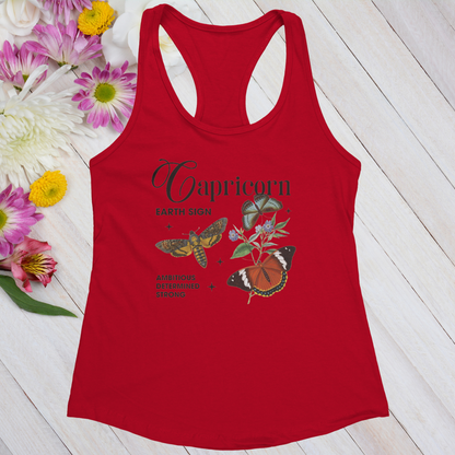 Capricorn Butterfly Zodiac Women's Racerback Tank