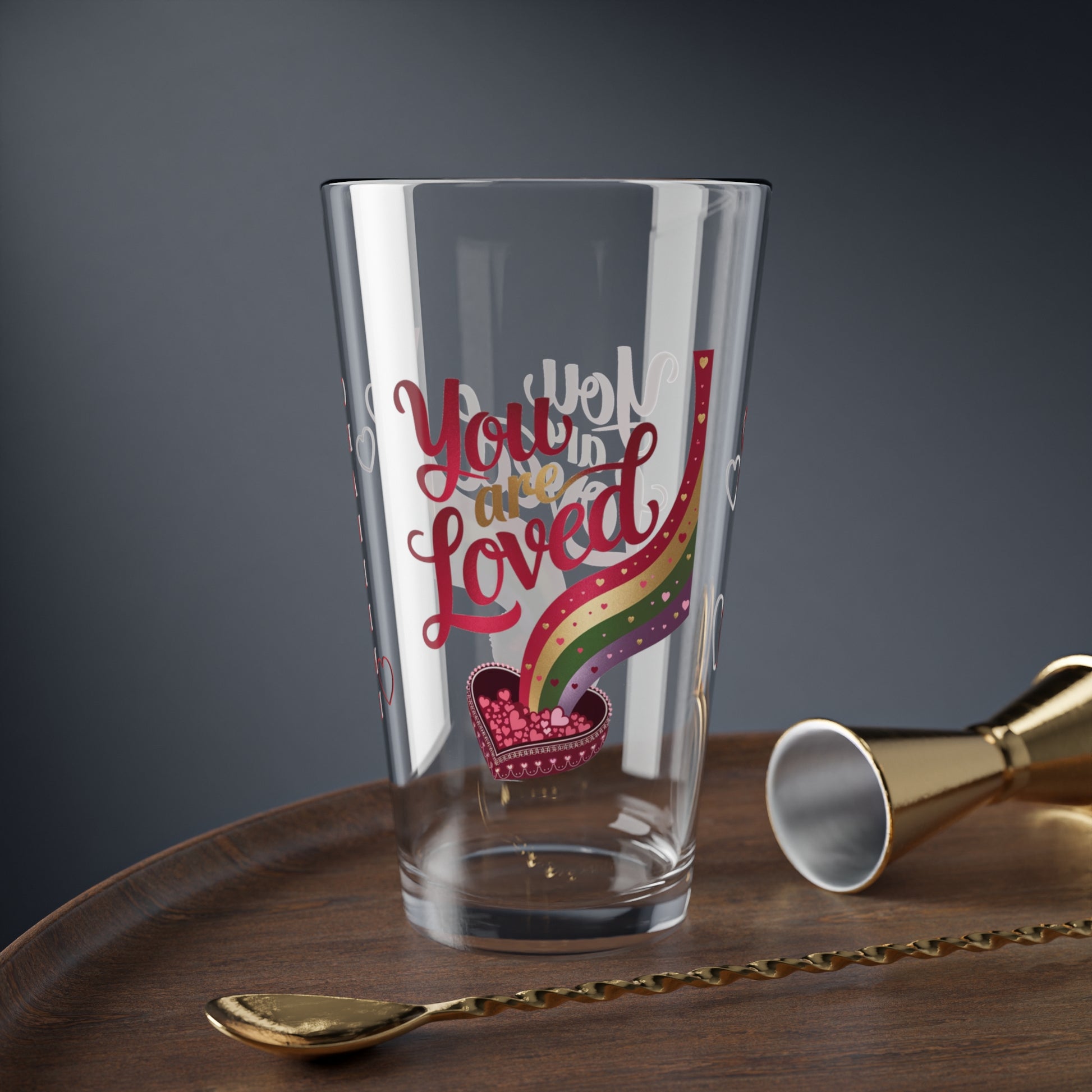You Are Loved: Personalized Valentine's Day Affirmation Pint Glass – Valentine's Day Self-Care Gift, Mindful Positivity Drinkware