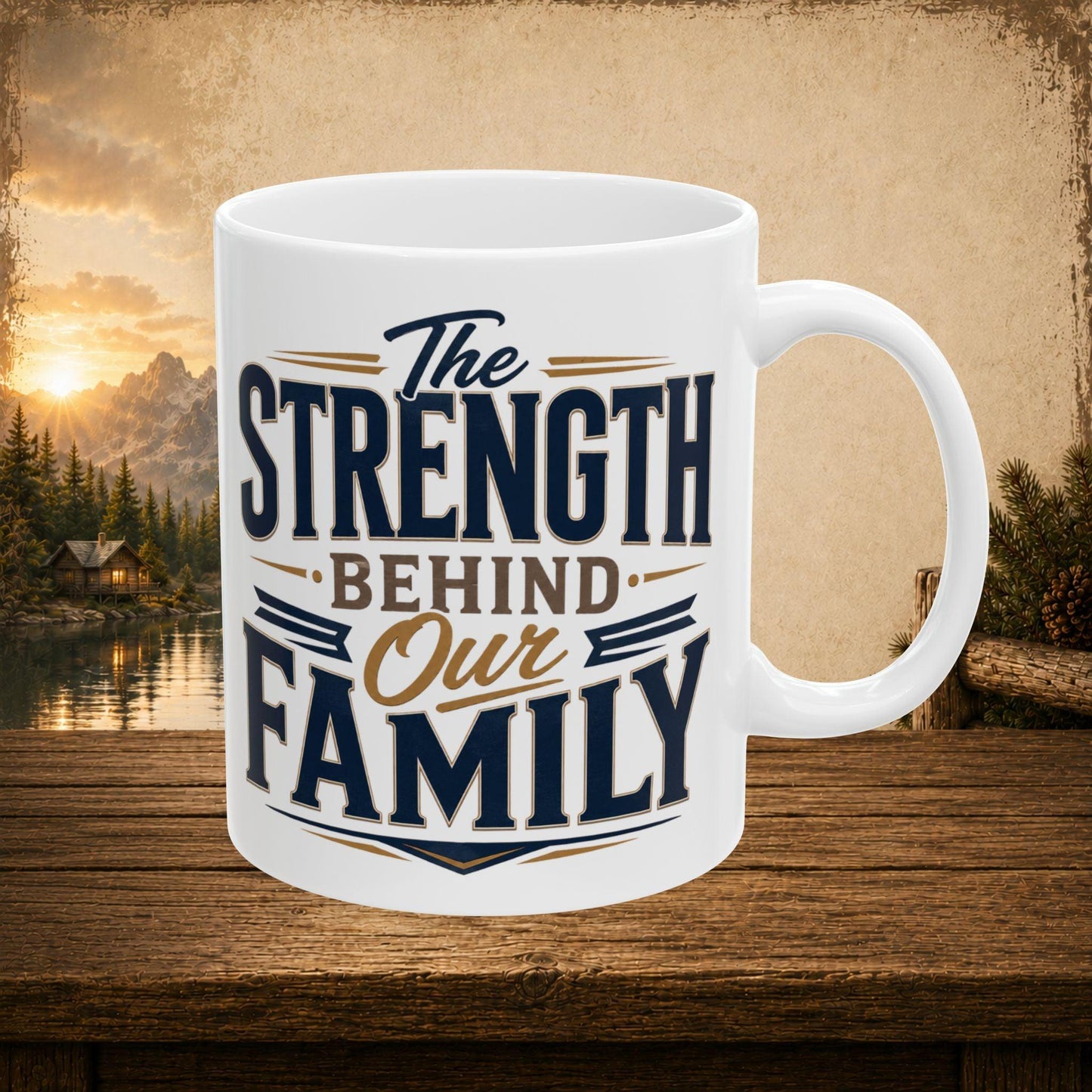 Shop our premium the strength behind our family mug from MySisterIsASurvivor.