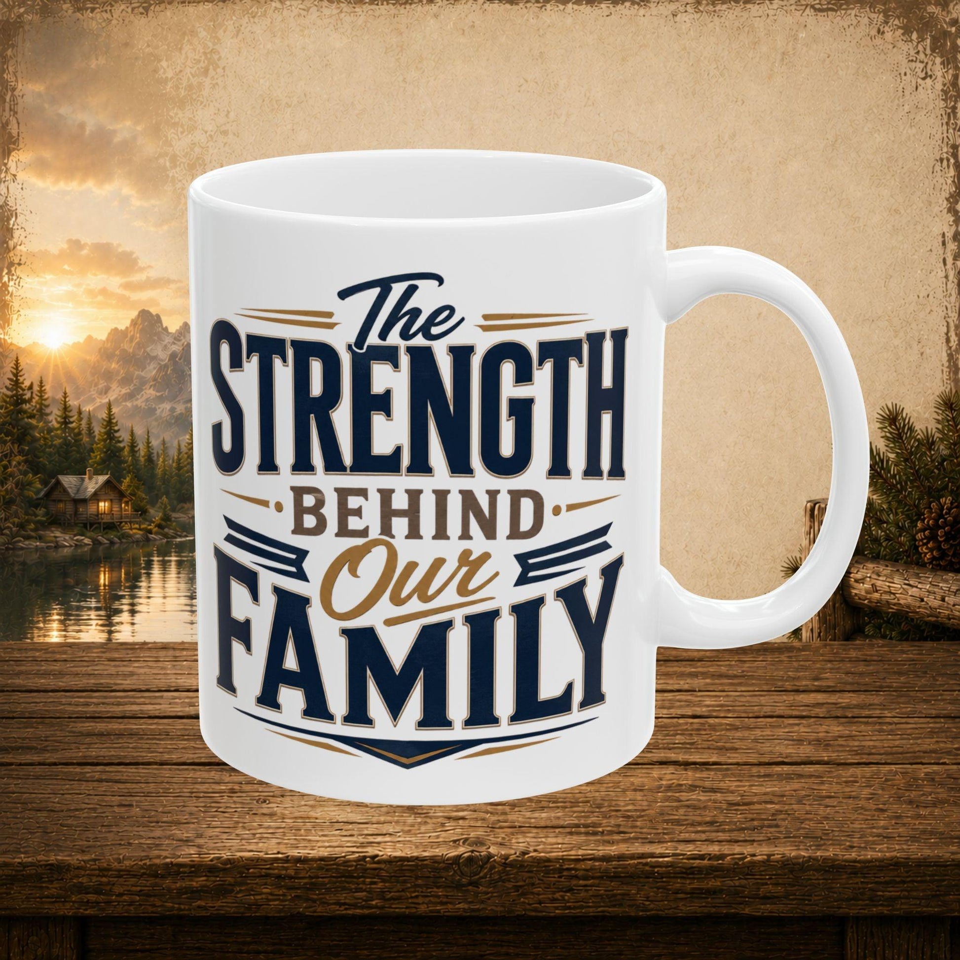 Shop our premium the strength behind our family mug from MySisterIsASurvivor.