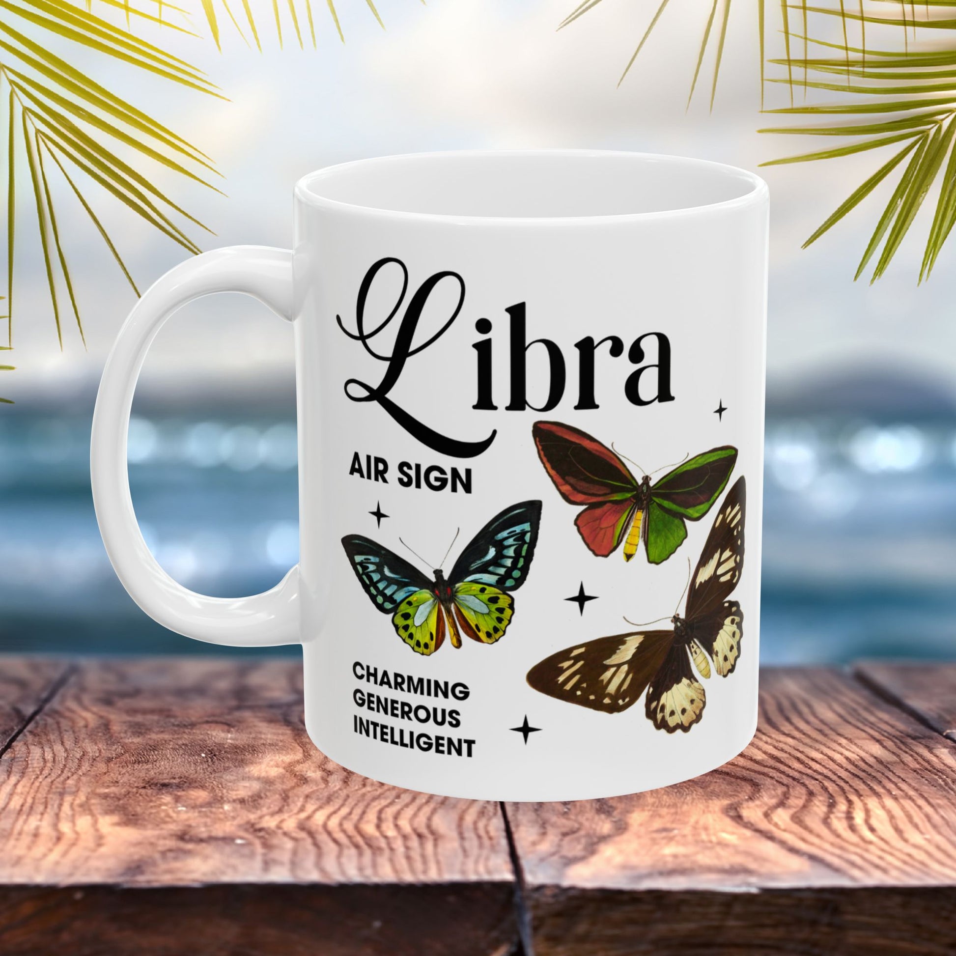 Libra Personalized Zodiac Mug, Gift for Libra, Horoscope Gift, Libra Birthday, Butterfly Design, Astrology Libra Mug, Libra Zodiac Sign, Zodiac Gift