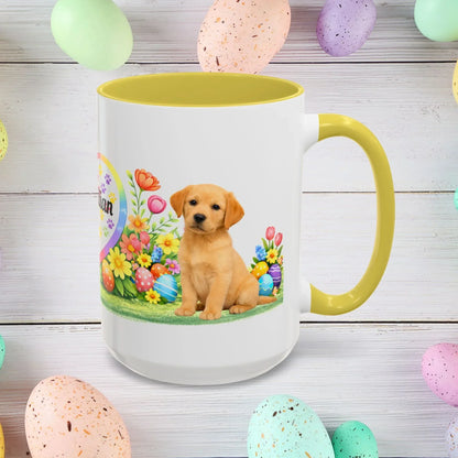Shop our premium labrador retriever yellow golden puppy easter mug from MySisterIsASurvivor.