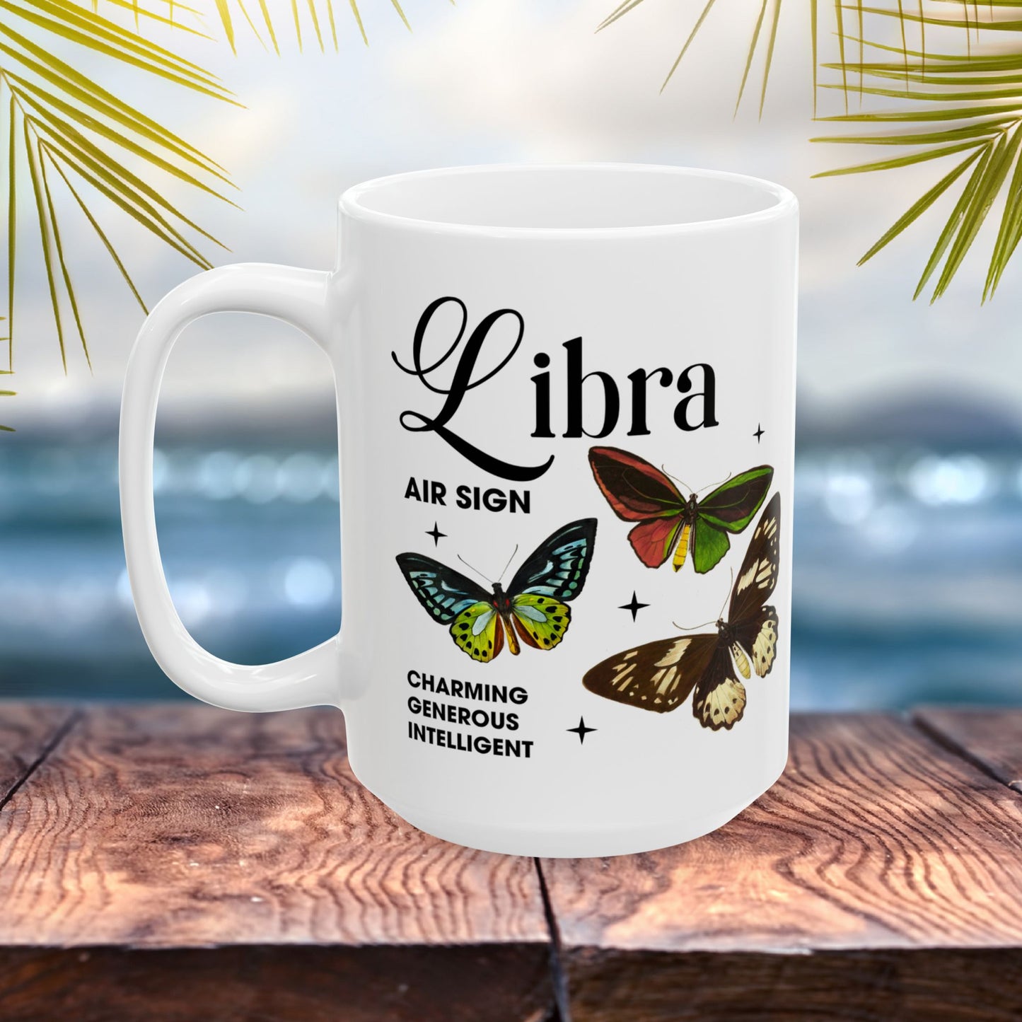 Libra Personalized Zodiac Mug, Gift for Libra, Horoscope Gift, Libra Birthday, Butterfly Design, Astrology Libra Mug, Libra Zodiac Sign, Zodiac Gift
