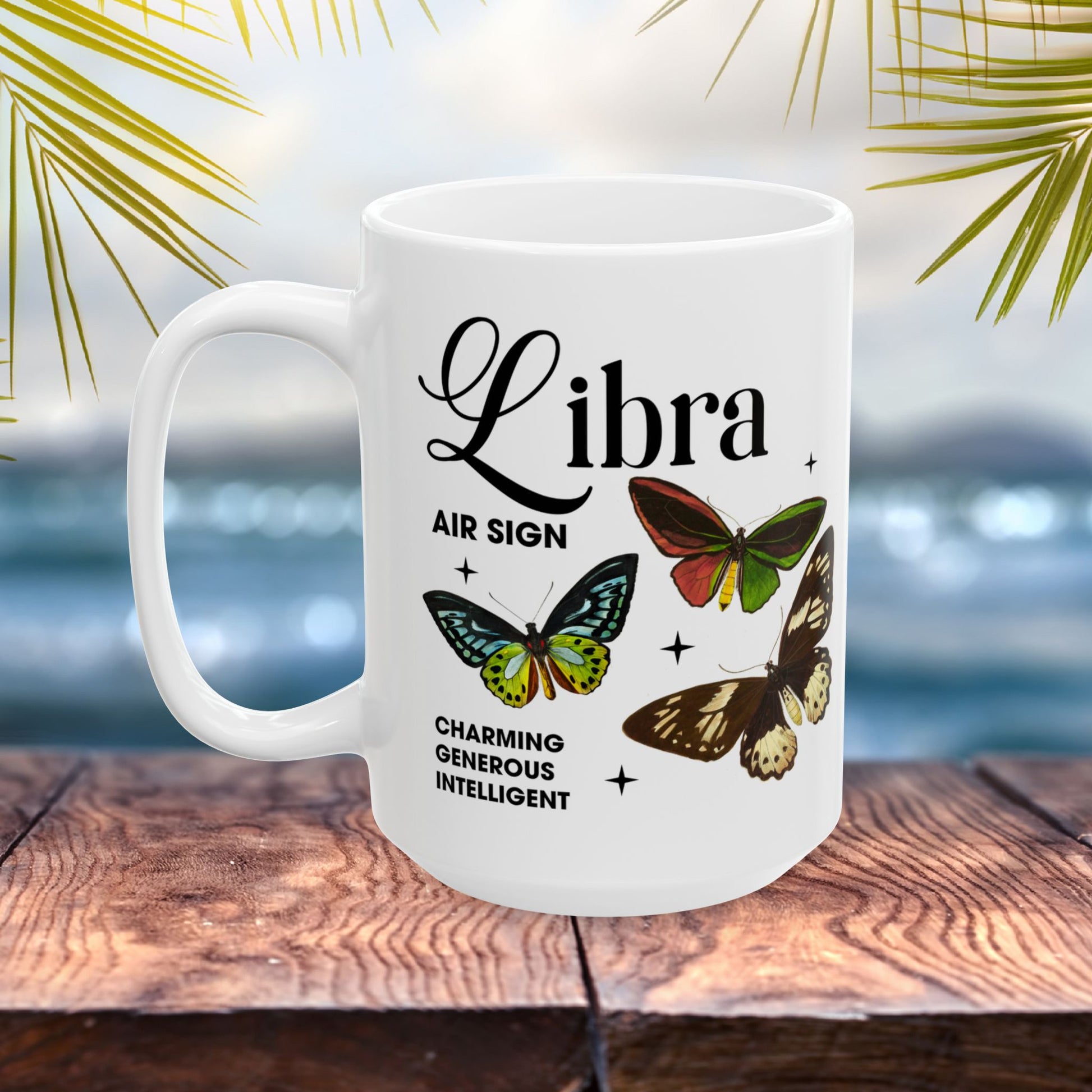 Libra Personalized Zodiac Mug, Gift for Libra, Horoscope Gift, Libra Birthday, Butterfly Design, Astrology Libra Mug, Libra Zodiac Sign, Zodiac Gift
