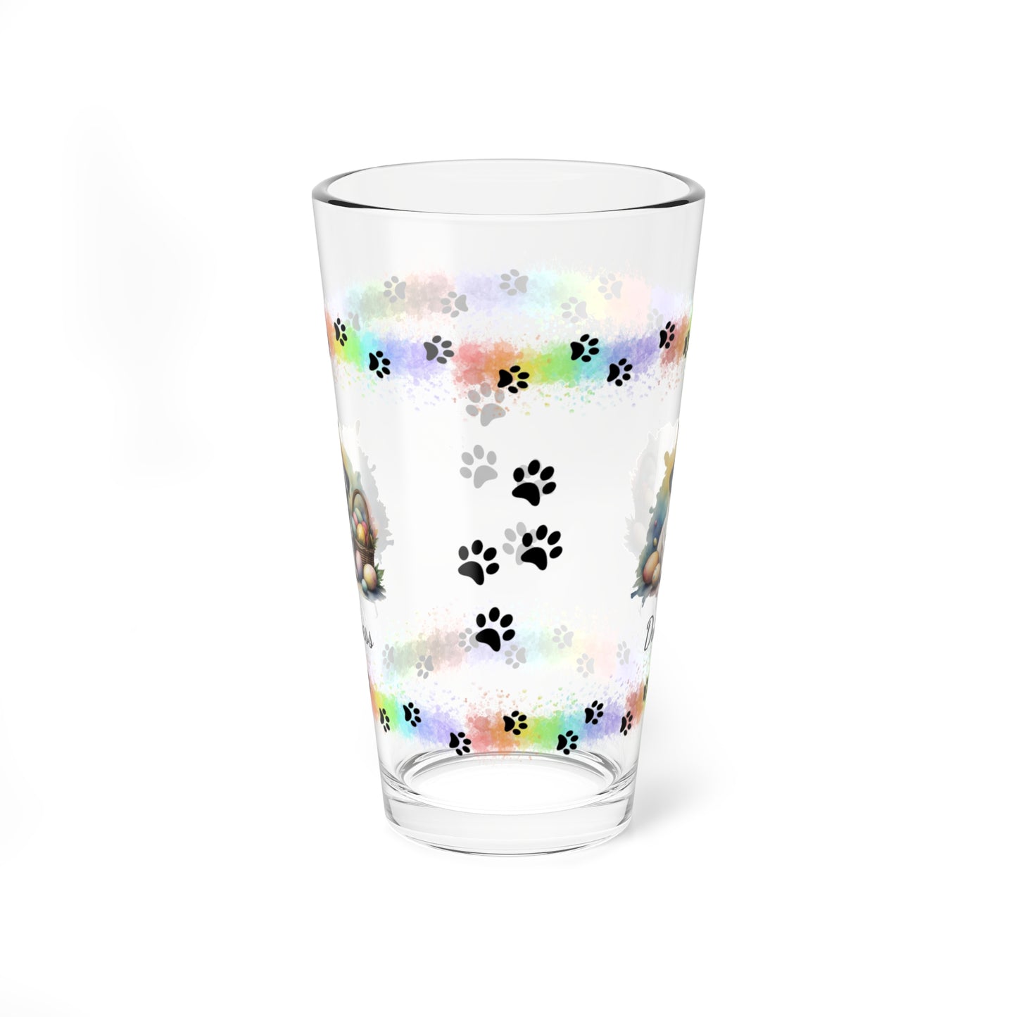 Pug Personalized Easter Puppy 16oz Pint Glass - Custom Dog Design, Mental Health Gift, Easter Décor, and Festive Celebrations