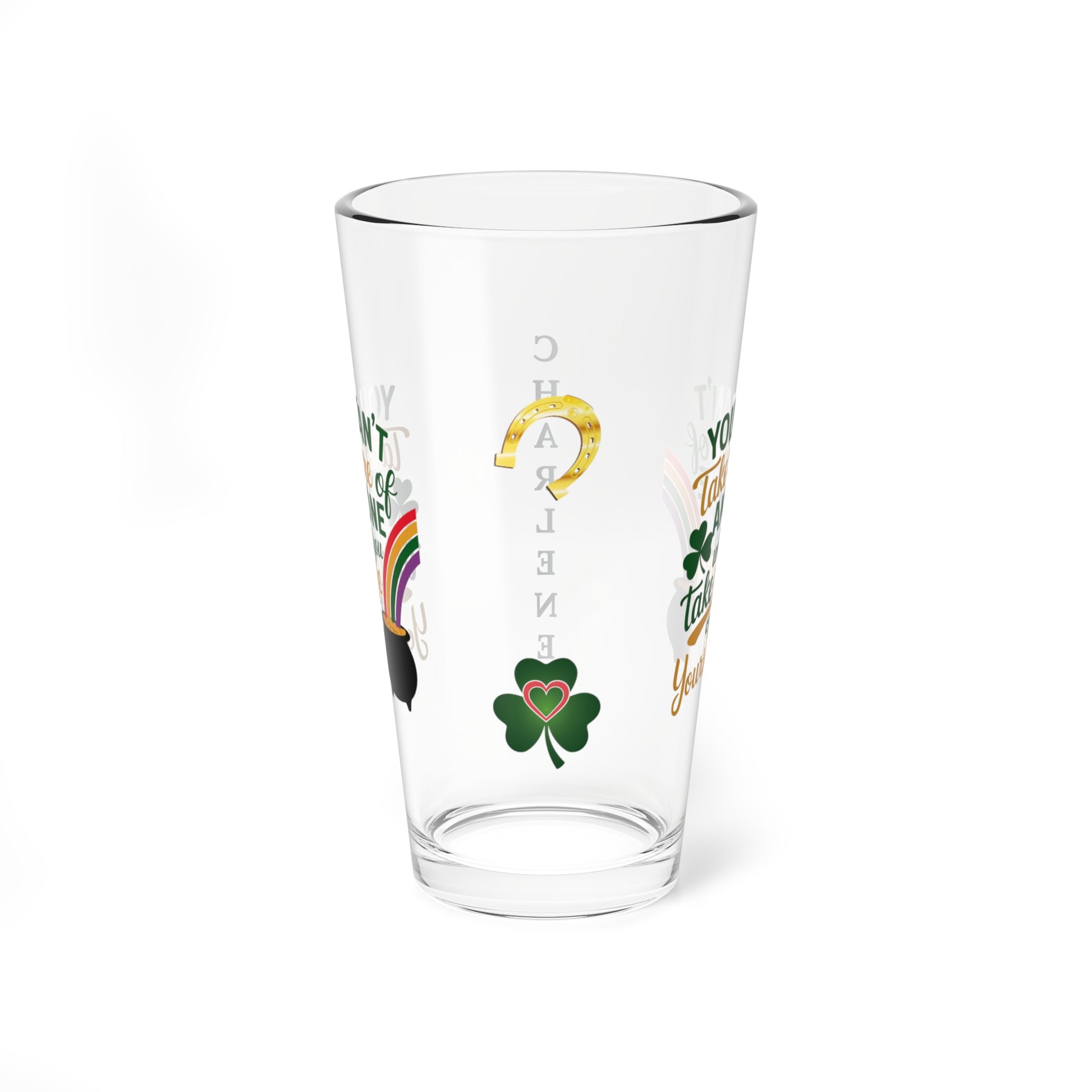 You Can't Take Care Of Anyone Until You Take Care Of Yourself: Personalized St. Patrick's Day Pint Glass - Customizable Name for Happiness and Positivity