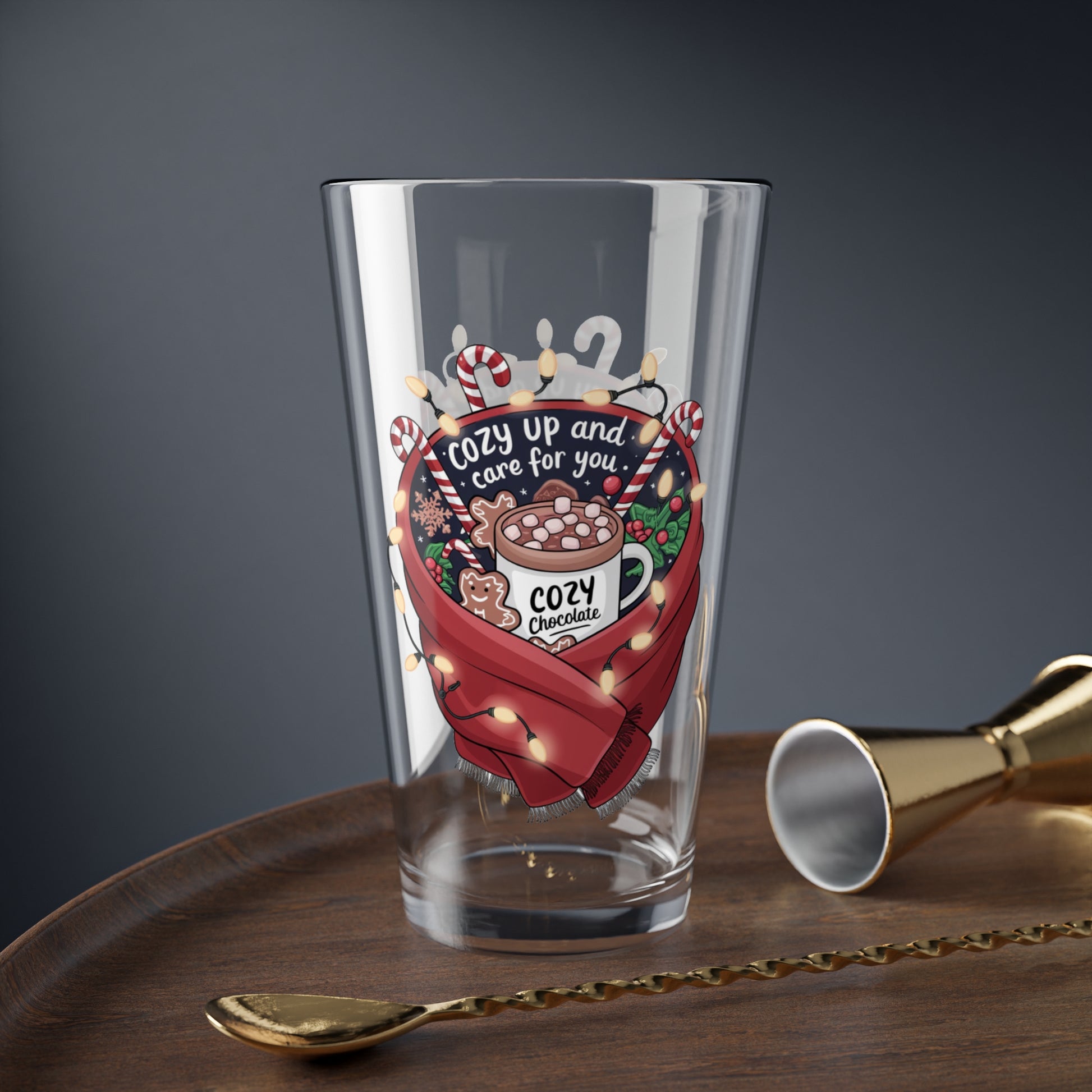 Cozy Up And Care For You, Christmas Pint Glass, 16oz