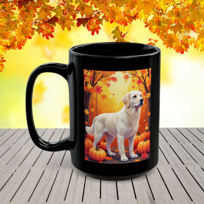 Cream Golden Retriever autumn mug, personalized coffee cup for Retriever fans and fall gift - MySisterIsASurvivor