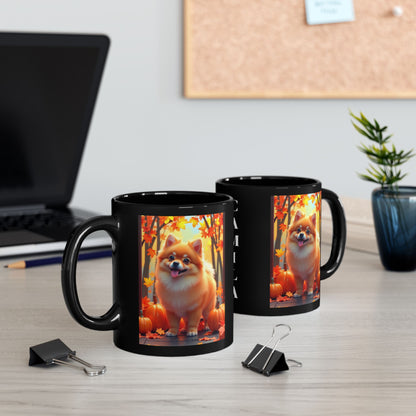 Pomeranian Orange - Personalized autumn coffee mug, cozy fall dog cup for Pomeranian parents