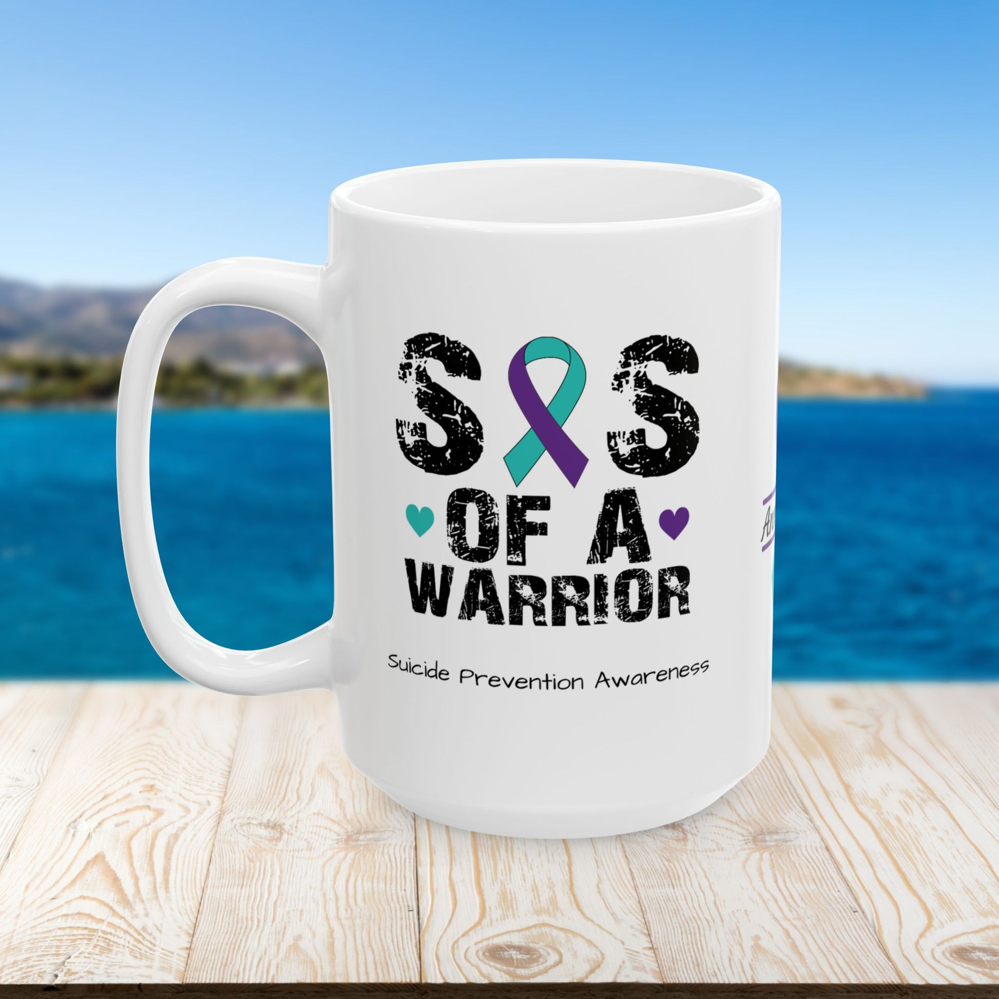 Sis of a Warrior - Personalized Suicide Prevention Awareness Gift, Empowerment and Resilience Ceramic Mug, Support for Survivors