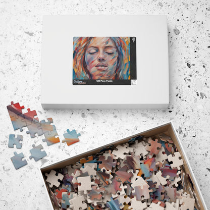 Empowerment Escape - Close-Up Woman's Portrait Puzzle with Bold Multicolor Oil Brushstrokes