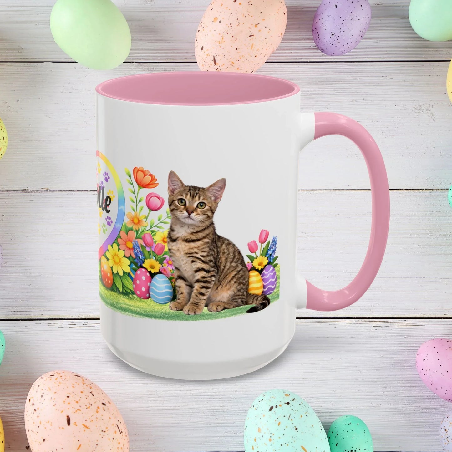 Shop our arabian mau kitten easter mug featuring the 15oz style option from MySisterIsASurvivor.
