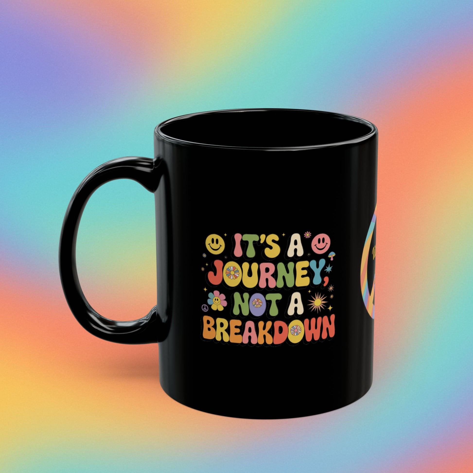 It's a Journey, Not a Breakdown 70s Mental Health Mug, Self-Care Gift - MySisterIsASurvivor