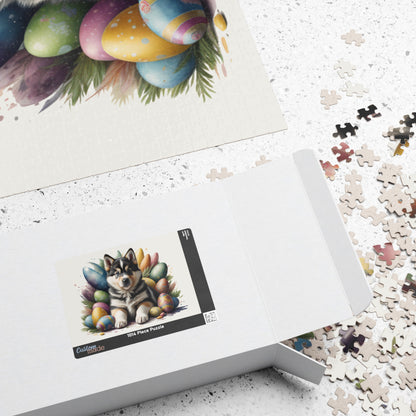 Alaskan Malamute Easter Puppy Puzzle - Dog Lovers, Mental Health Benefits, Holiday Fun, Mindfulness, Stress Relief, Festive Gift
