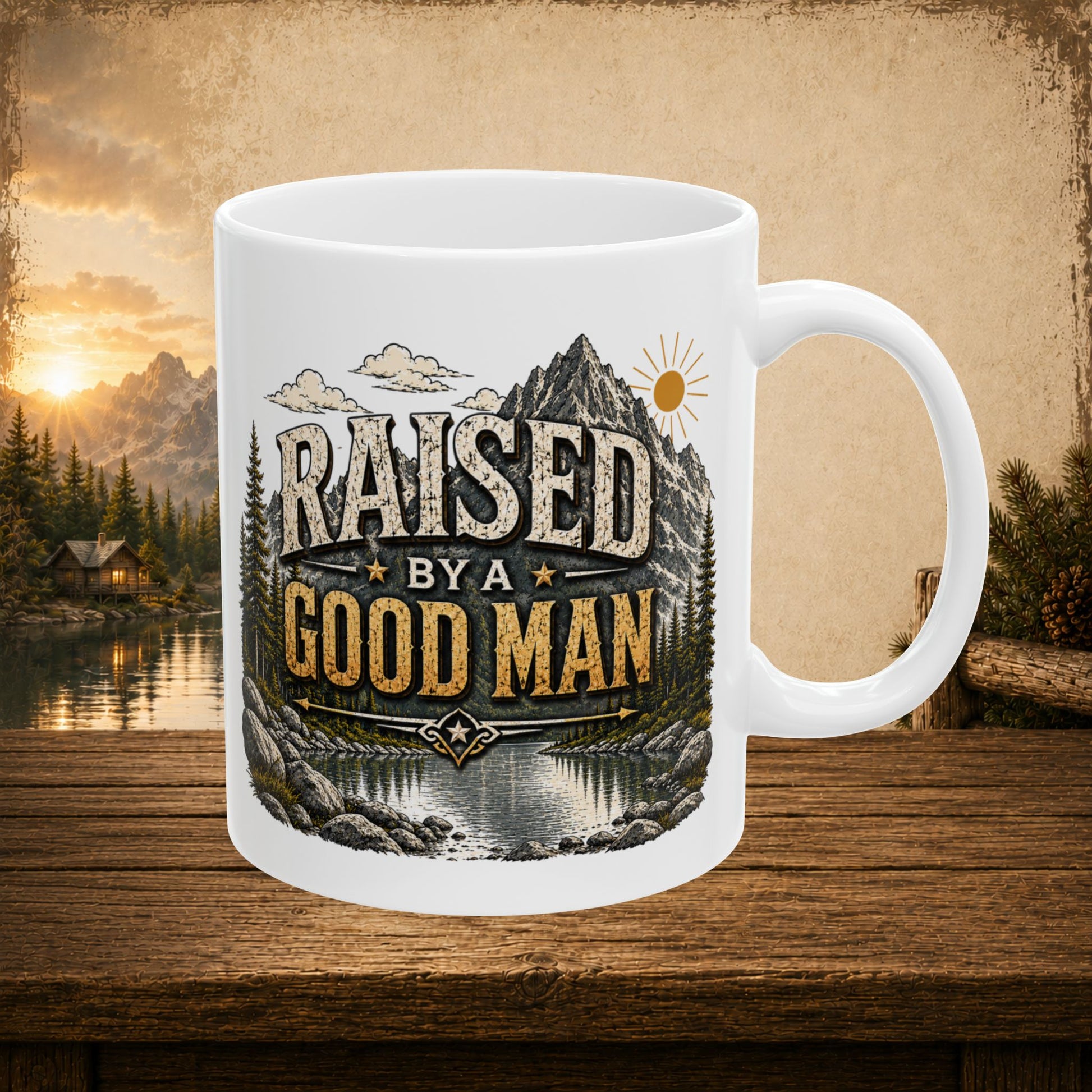 Raised by a good man personalized mug, proud Father’s Day gift from kids