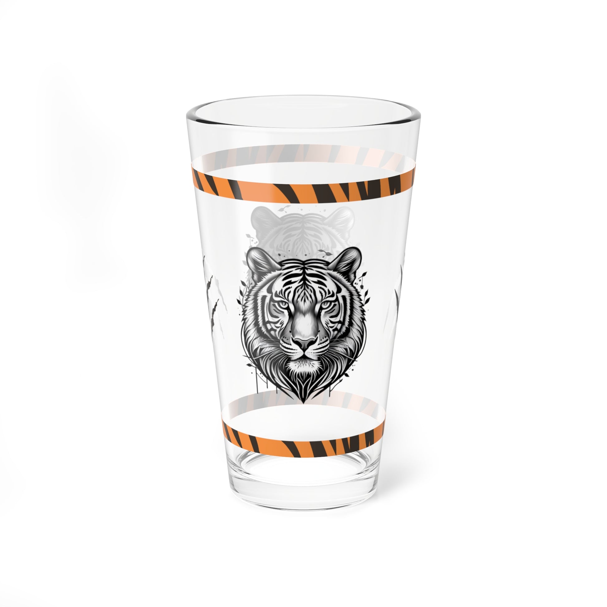 Courageous Roar 16oz Tiger Pint Glass - Inspiring Strength, Courage, and Empowerment