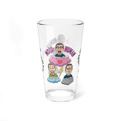 Mood: Human - Personalized Funny Pint Glass, Sassy Drinkware with Attitude, Daily Dose of Attitude and Humor