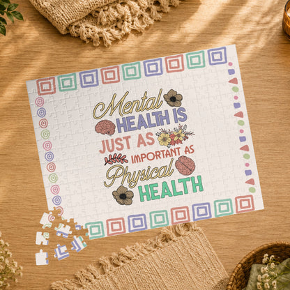 Mental Health Is Just as Important as Physical Health - Affirmation Puzzle Gift for Survivors and Puzzle Lovers
