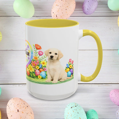 Shop our premium labrador retriever yellow pale buttemilk puppy easter mug from MySisterIsASurvivor.