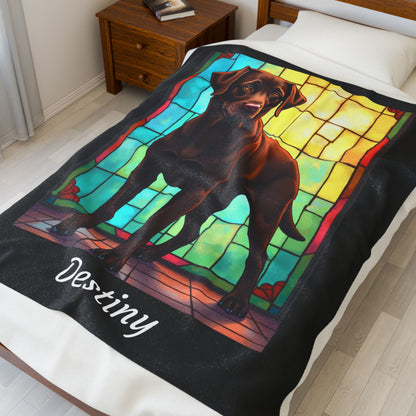 Labrador Retriever Chocolate Coat Blanket, Velveteen Plush Custom Dog Lover Throw, Pet Gift for Humans