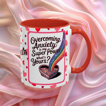 Overcoming Anxiety Valentines mug with soothing affirmation, Valentine coffee cup for reassurance