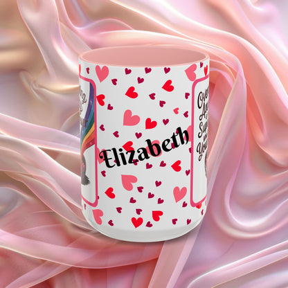 Overcoming Anxiety Valentines mug with soothing affirmation, Valentine coffee cup for reassurance