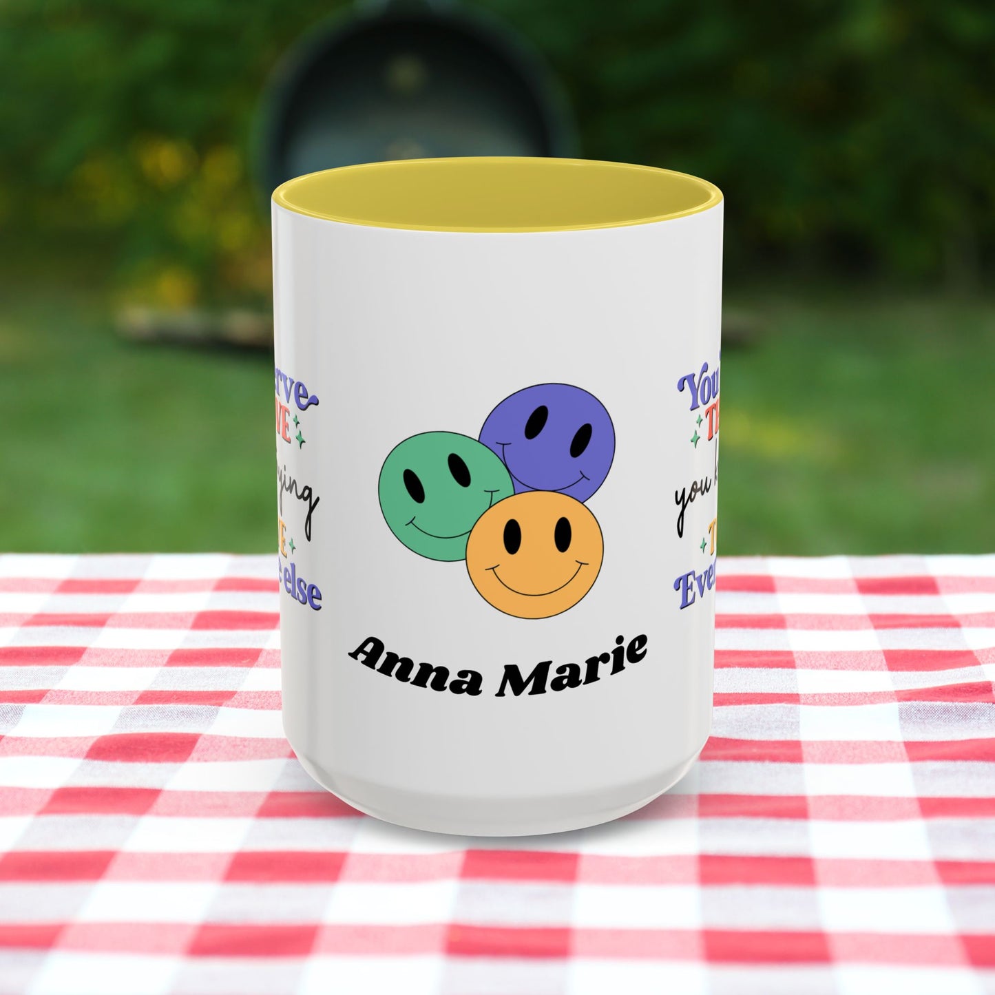 You Deserve the Love You Keep Trying to Give Everyone Else - Custom Retro Self-Care Mug for Emotional Wellness