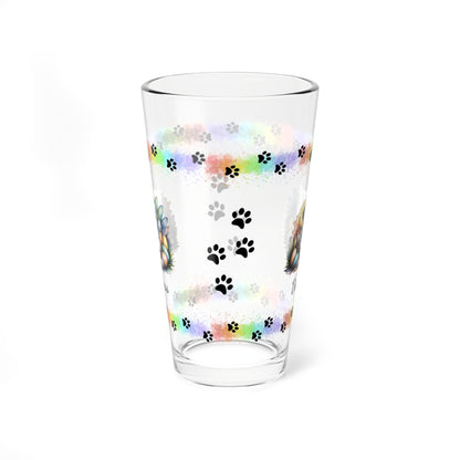 Shih Tzu (Silver & White) Personalized Easter Puppy 16oz Pint Glass - Custom Dog Design, Mental Health Gift, Easter Décor, and Festive Celebrations