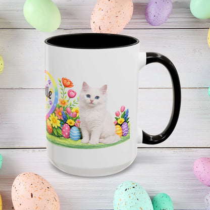 Shop our turkish angora kitten easter mug featuring the 15oz style option from MySisterIsASurvivor.