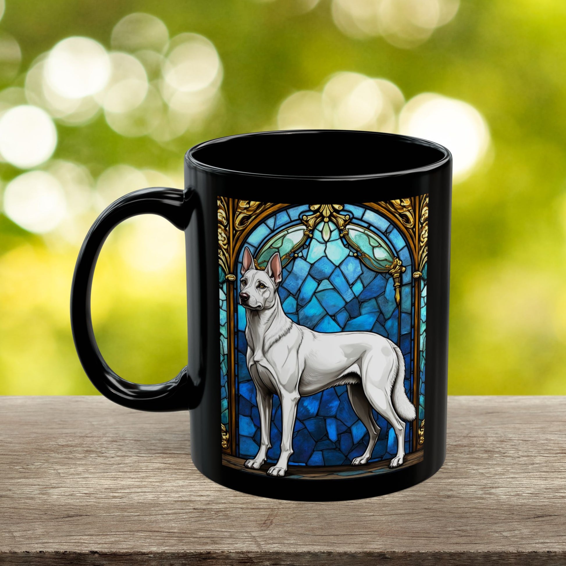 White Belgian Malinois custom name mug for dog lovers