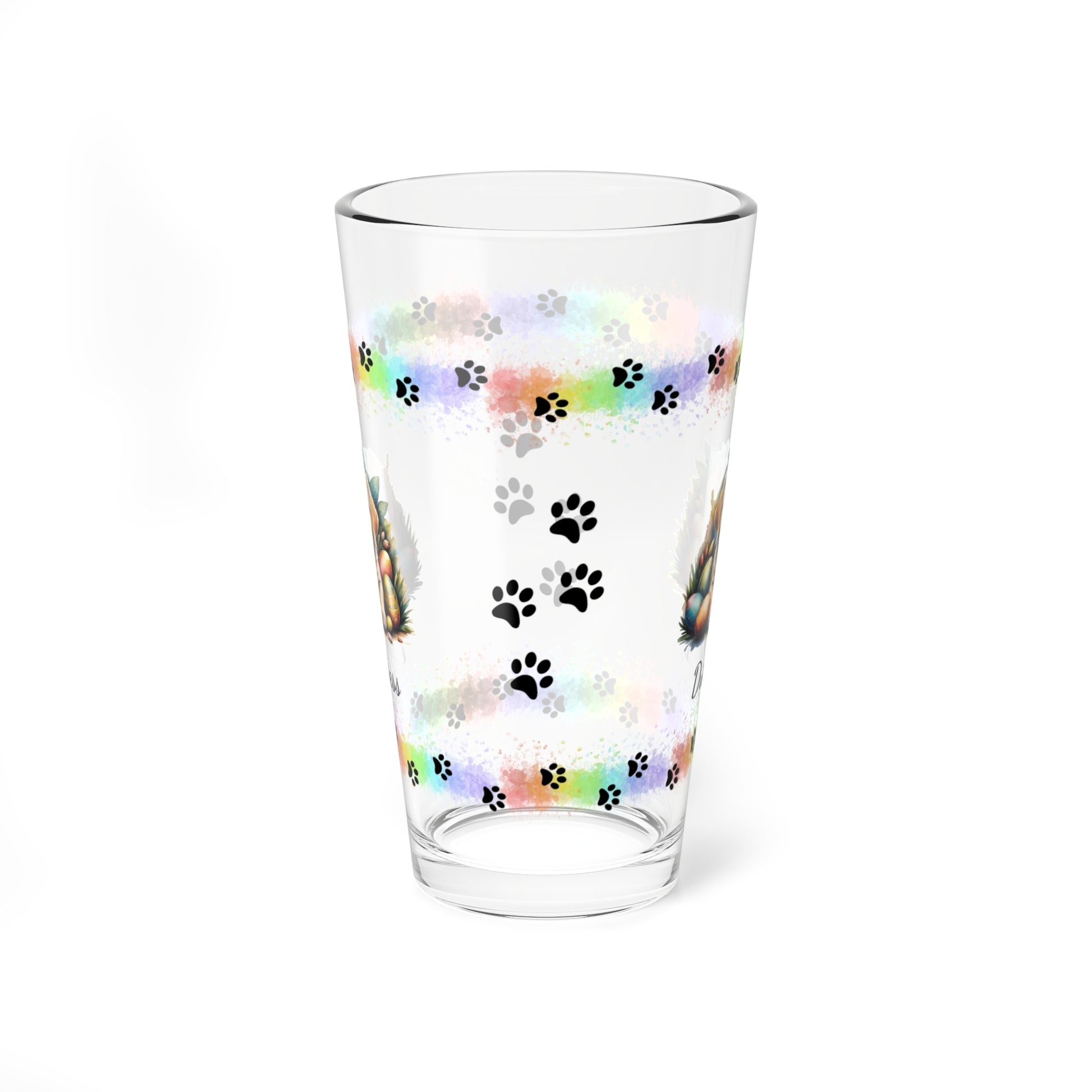 Yellow Labrador Personalized Easter Puppy 16oz Pint Glass - Custom Dog Design, Mental Health Gift, Easter Décor, and Festive Celebrations