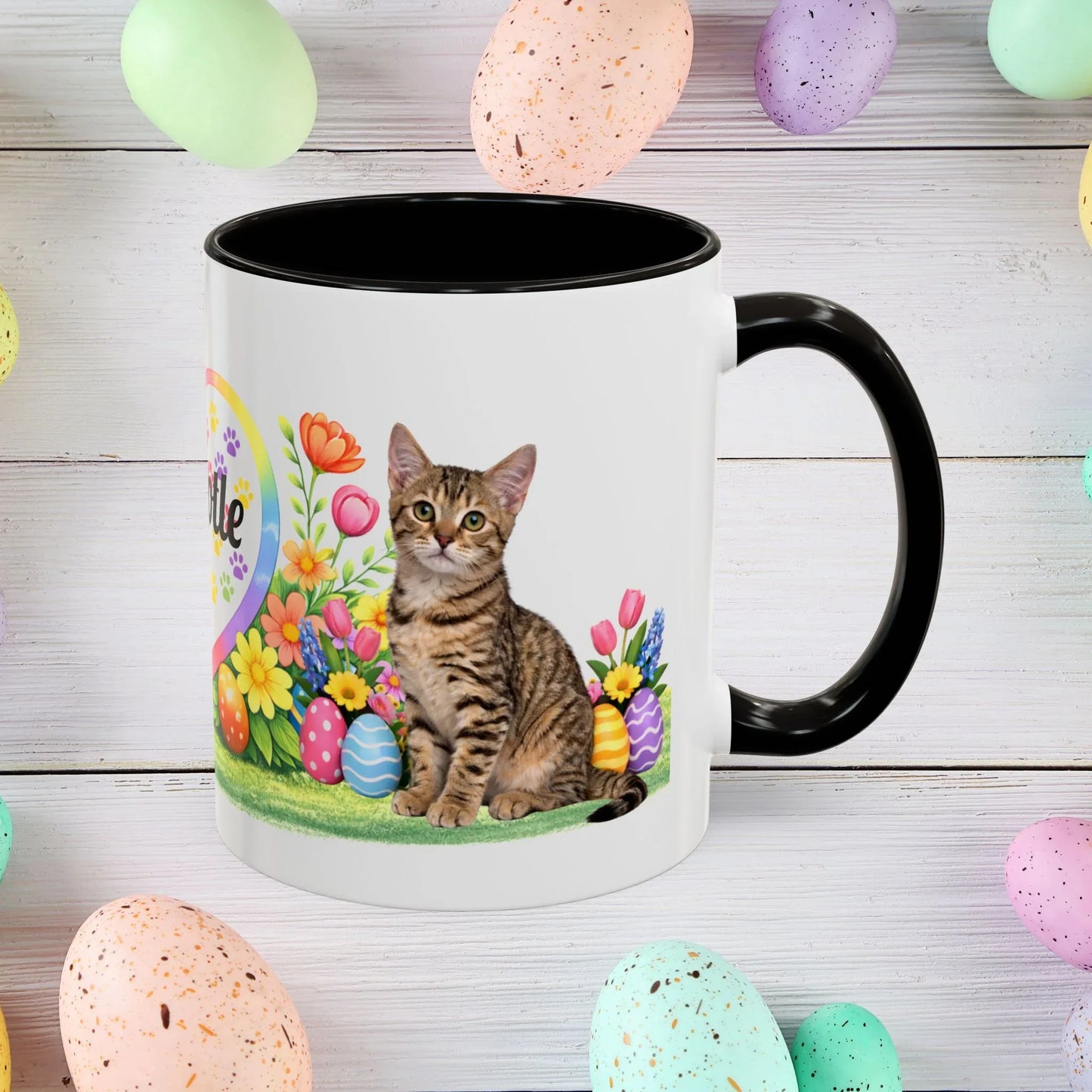 Shop our arabian mau kitten easter mug featuring the 11oz style option from MySisterIsASurvivor.