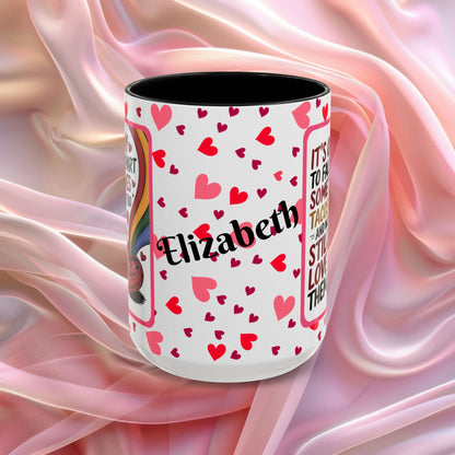 Its Okay To Fall Apart Valentines mug with gentle encouragement, supportive Valentine affirmation coffee cup