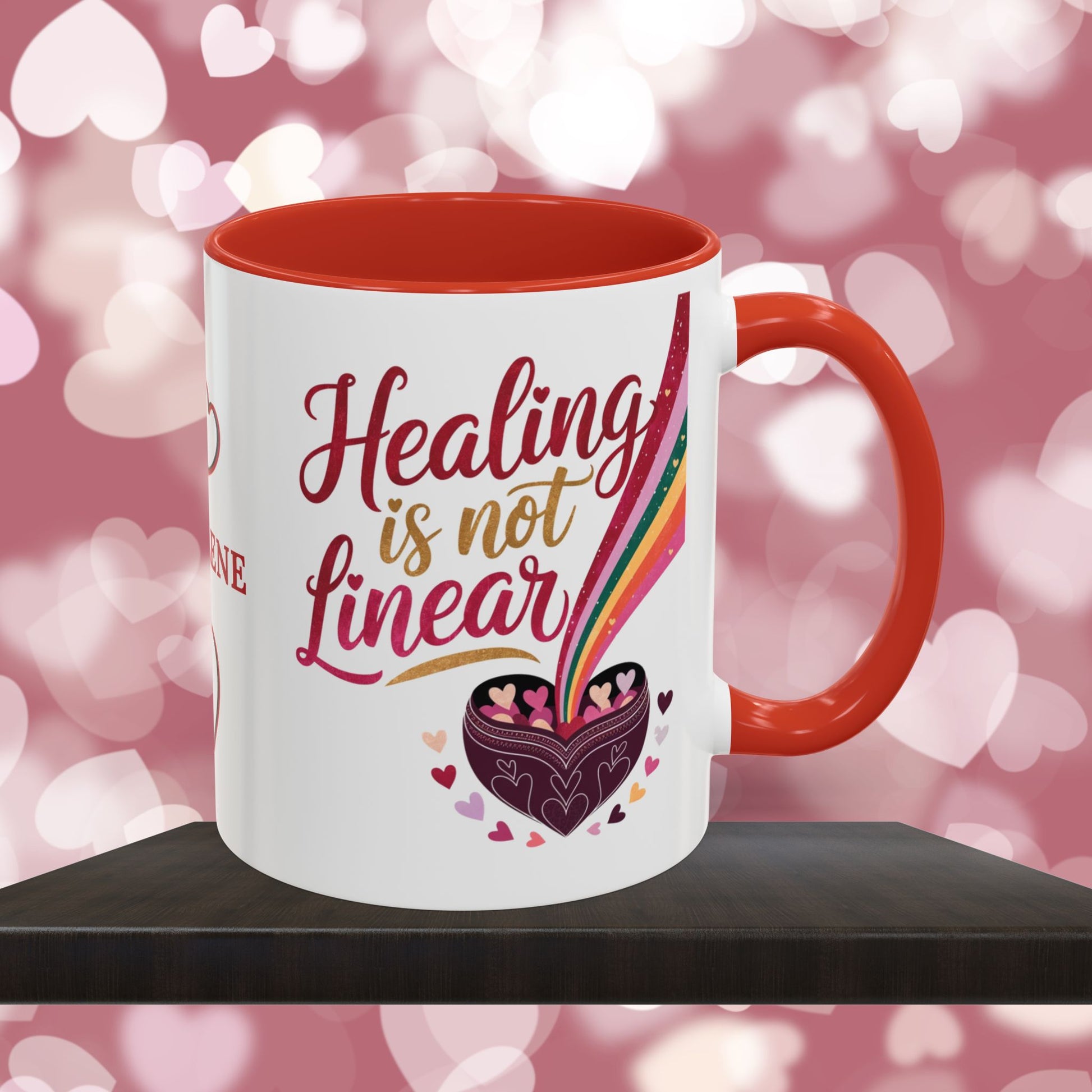 Healing is Not Linear: Personalized Valentine's Day Affirmation Mug – Inspiring Positivity and Emotional Wellness, 11oz or 15oz