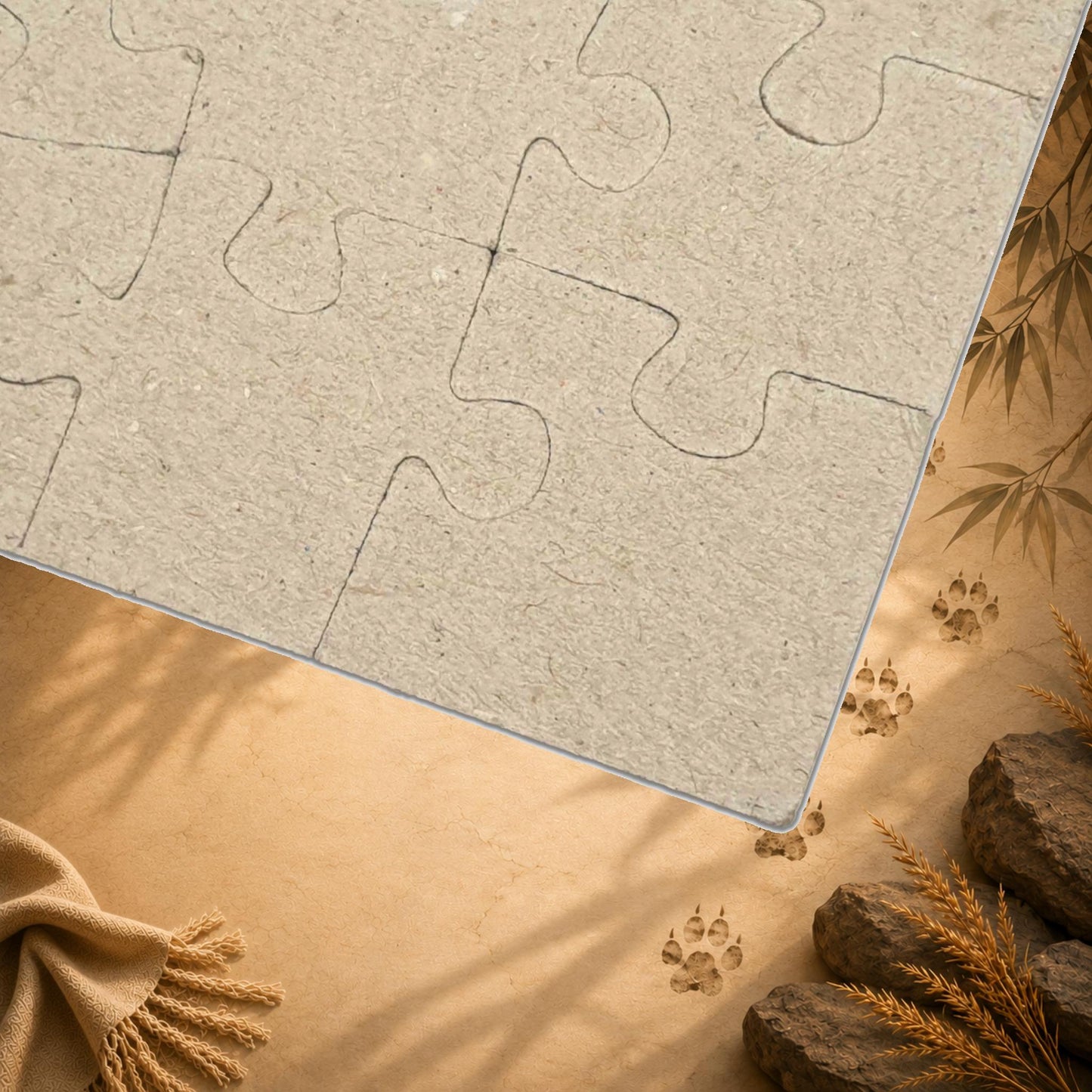 Tiger Spirit - Tattoo-Style Tiger Puzzle with Ornamental Flourishes on White