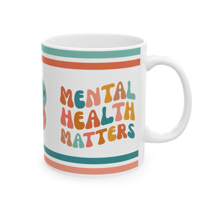 Mental Health Matters Retro Ceramic Mug, (11oz, 15oz)
