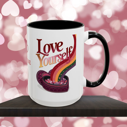 Love Yourself Mug: Personalized Valentine's Day Affirmation Mug – Inspiring Positivity and Emotional Wellness, 11oz or 15oz