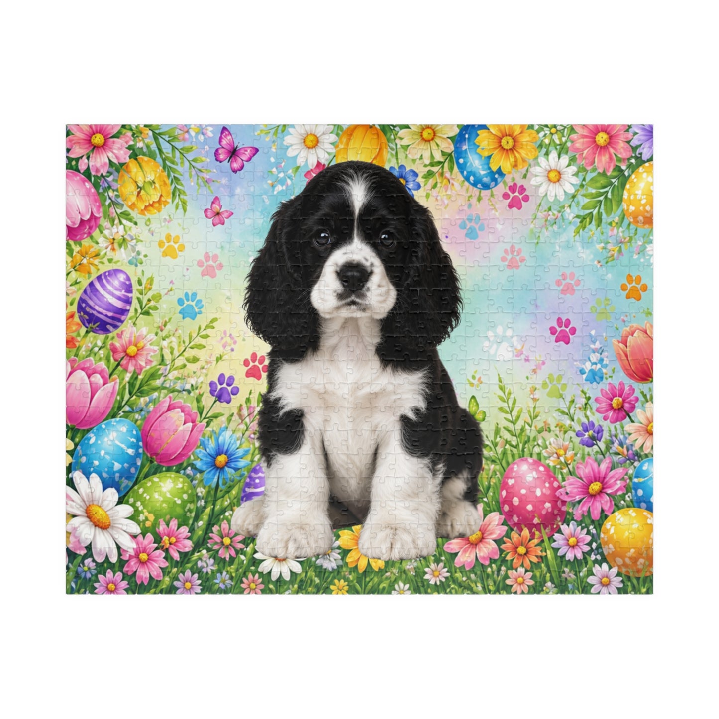 American Cocker Spaniel (Black & White) Easter Puppy Puzzle