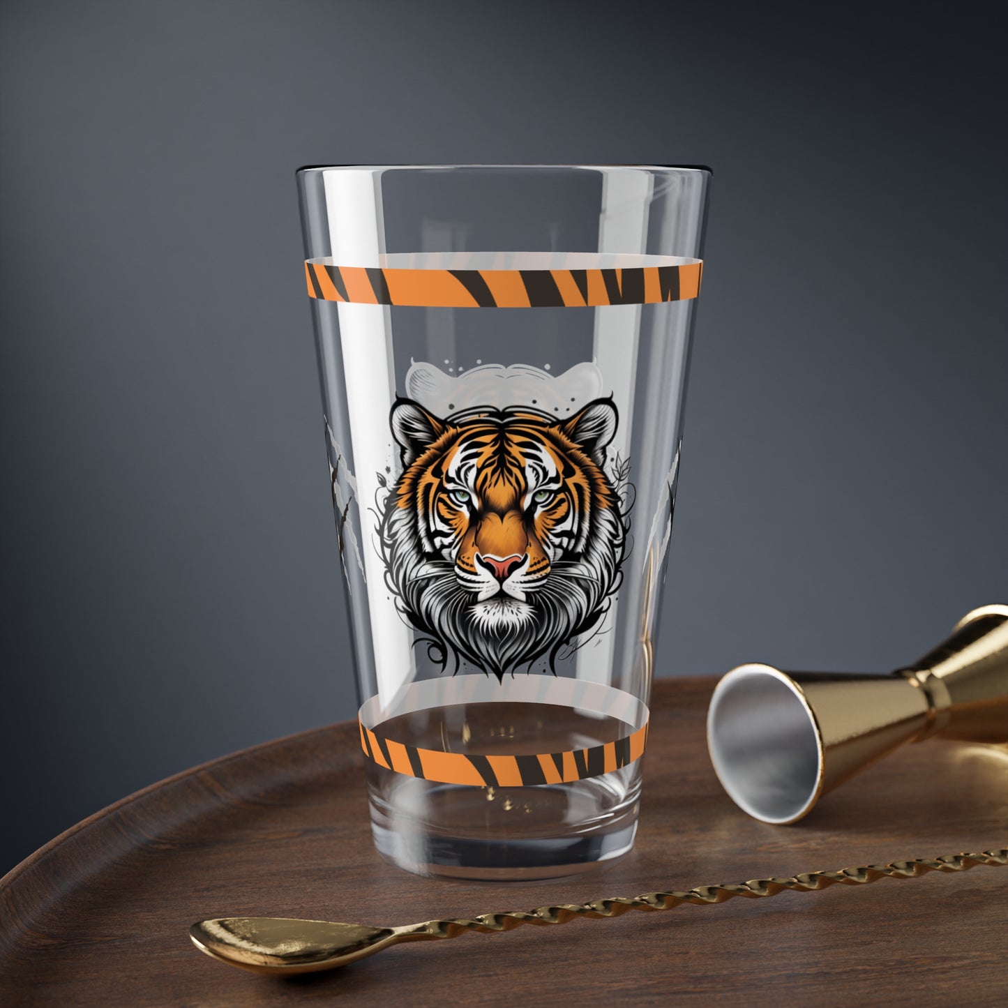 Tiger Spirit 16oz Tiger Pint Glass - Inspiring Strength, Courage, and Empowerment