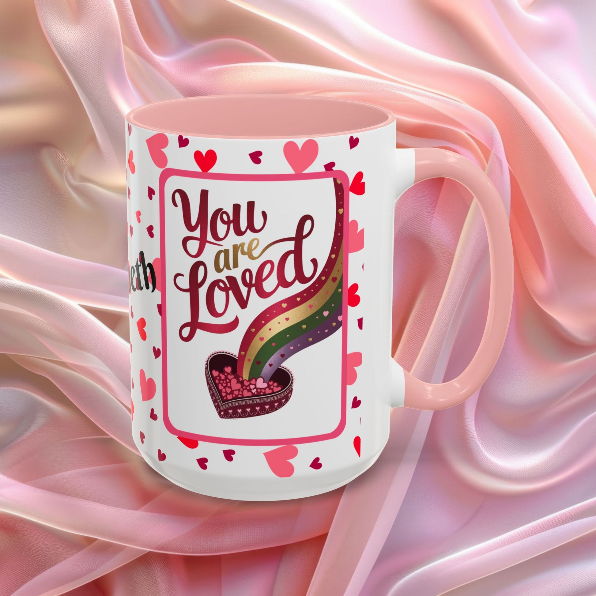 You Are Loved Valentines mug expressing care and connection, Valentine affirmation coffee cup