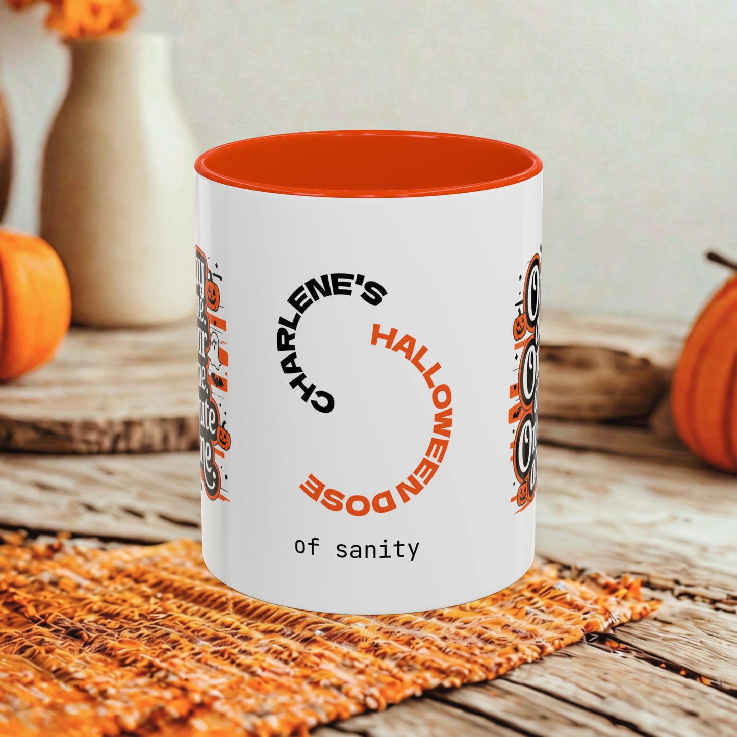 One Day at a Time Halloween Mug - Personalized Recovery & Mental Health Coffee Cup Gift