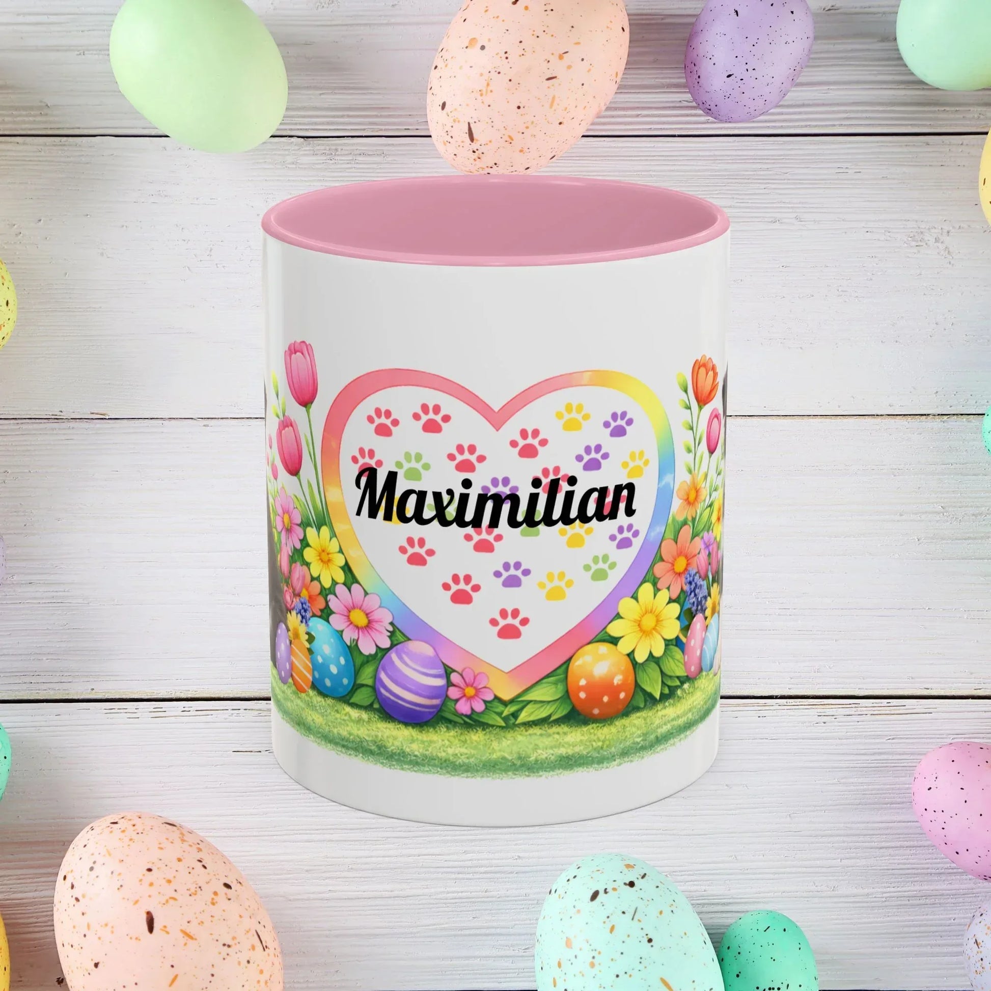 Shop our premium border collie blue white puppy easter mug from MySisterIsASurvivor.