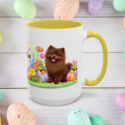 Shop our premium pomeranian chocolate puppy easter mug from MySisterIsASurvivor.